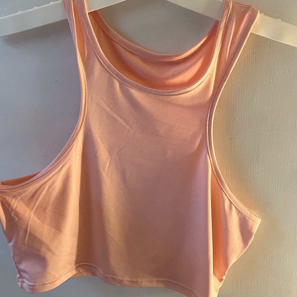 pink haulter crop top